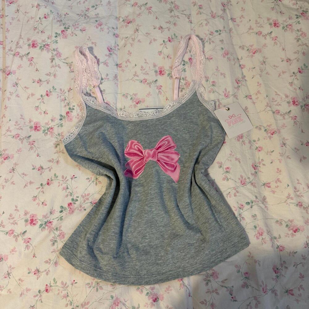 VS PINK x LoveShackFancy Lace Trim Tank Top